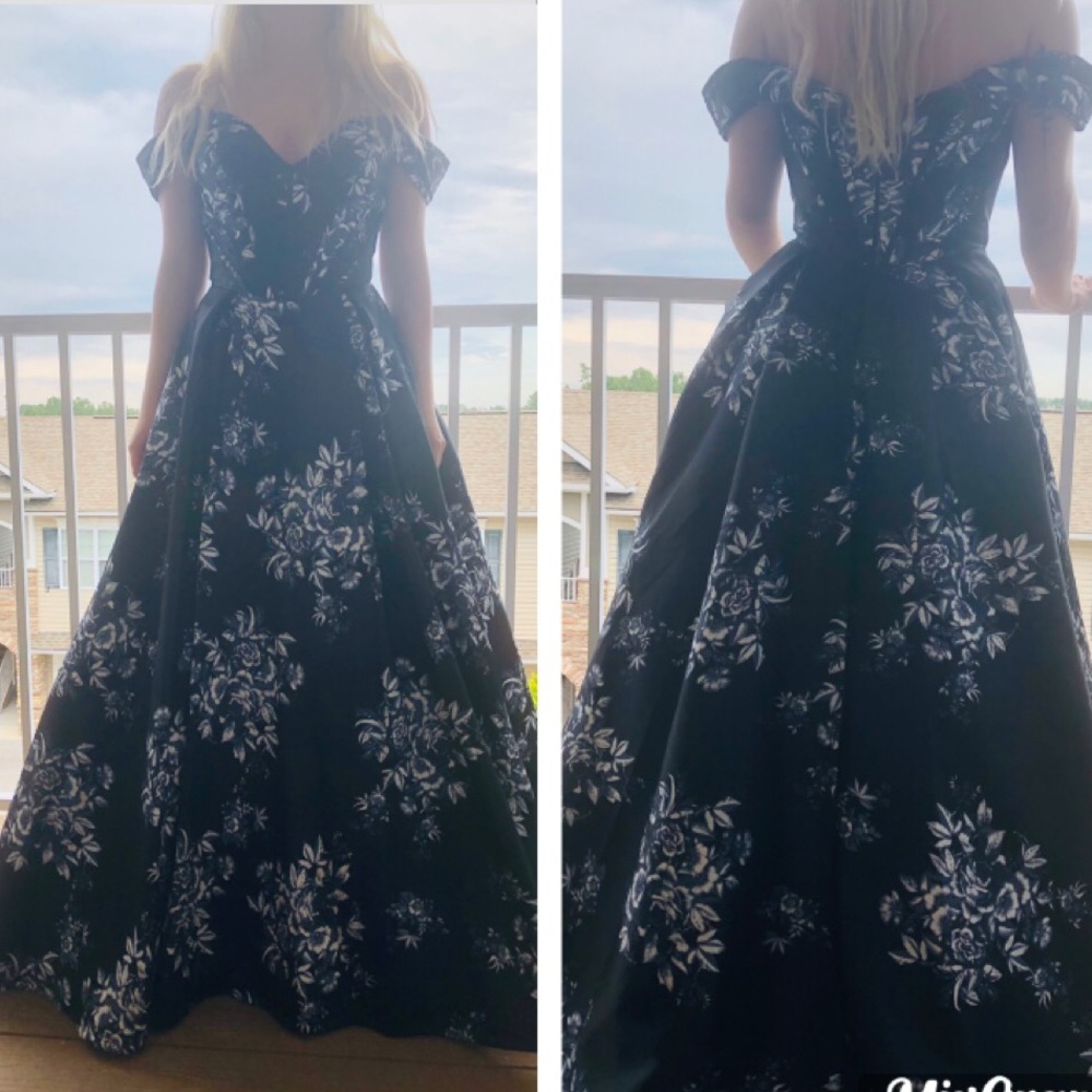 Floral prom/military ball gown